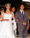 Alison and Matt as the seniors walked down to the lawn.  Lucy and Will are behind them.