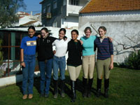 The six of us at the school -- left to right: Bekah, Keely, Lucy, Rebeccah, Martha, Phoebe.