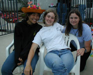 Hana, Phoebe, and Alison at the Backs' house on grad night
