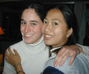 Lucy and Nhu Y at the junior/senior party at the Mazzolas' (the night before graduation)