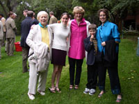 At the reception at the Mullys' the afternoon before graduation.  From left to right: Lucy's grandma, Lucy, Ms. Mully, Thomas (Lucy's brother), Lucy's mom.